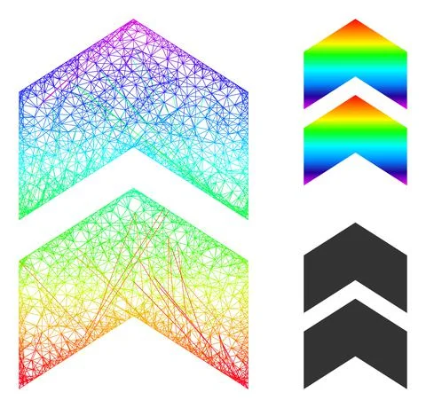 Rainbow Network Gradient Shift Up Icon 스톡 일러스트