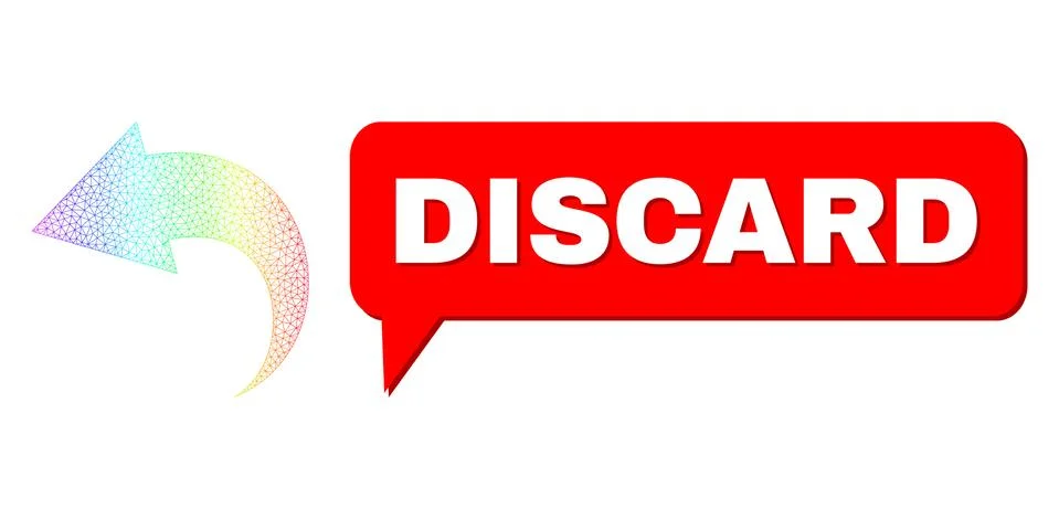 Rainbow Network Gradient Undo Icon and Discard Message Bubble with Shadow 스톡 일러스트