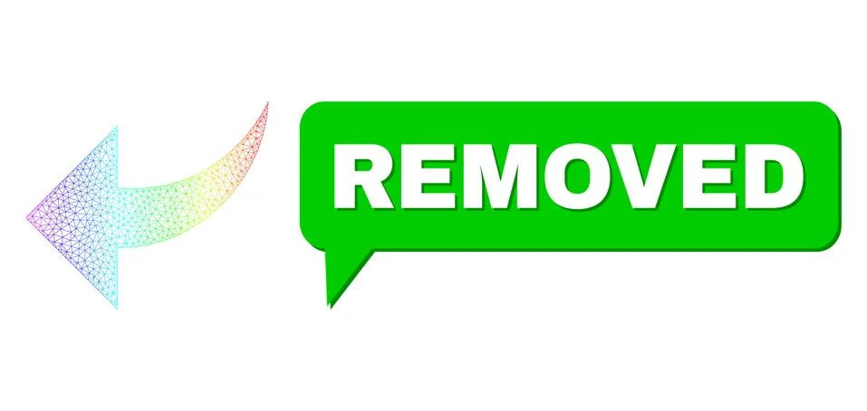 Rainbow Network Gradient Undo Icon and Removed Conversation Cloud with Shadow Stock Illustration