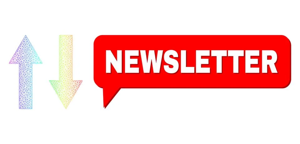 Rainbow Network Gradient Vertical Flip Arrows Icon and Newsletter Chat Bubble イラスト素材