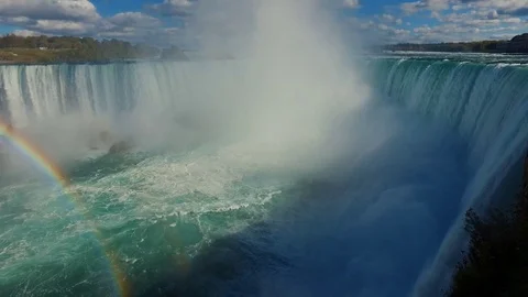 Rainbow at Niagara Falls Stock Footage 75799657