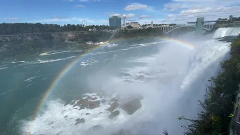 Rainbow at Niagara Falls Stock Footage 164664379