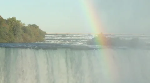 Rainbow Niagra Falls Stock Footage 62784956