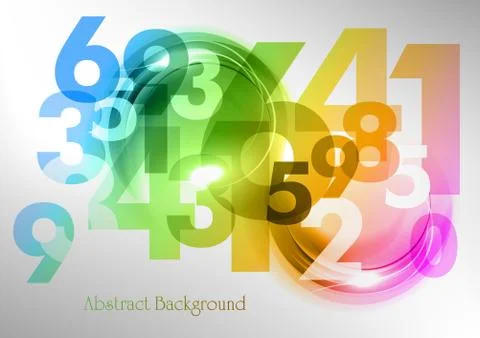 Rainbow numbers Illustrazione stock