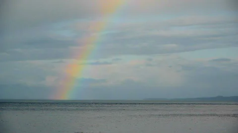 Rainbow On the Ocean Stock Footage 38026966