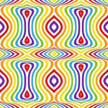 Rainbow opt art background, seamless pattern Illustrazione stock