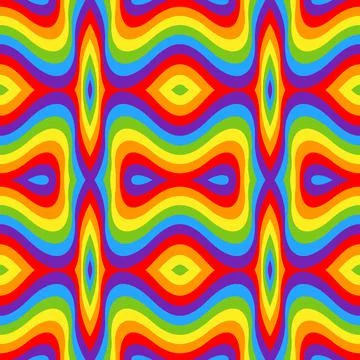 Rainbow opt art background, seamless pattern Stock Illustration