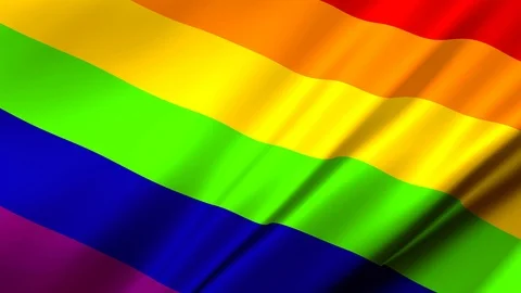 Rainbow or peace flag waving animated Stock Footage 121797260