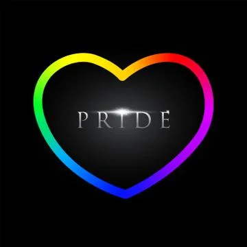 A rainbow outline of heart Stock Illustration