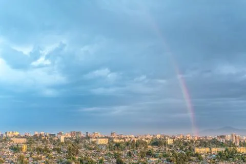 Rainbow over Addis Ababa Stock Photos