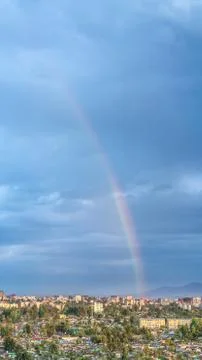 Rainbow over Addis Ababa Foto stock