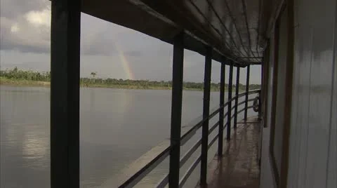 Rainbow over the Amazon River Video Stock Footage 12761556