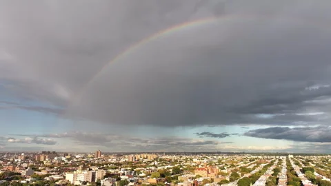 Rainbow over Brooklyn Stock Footage 253900603