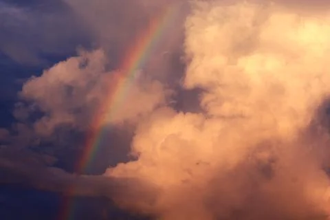 Rainbow over a building Stock Photos