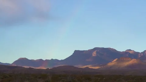 Rainbow Over Chisos Mountains Big Bend National Park Stock Footage 258473412