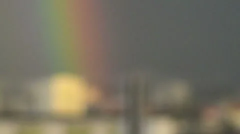 Rainbow over city Stock-Footage 8627309