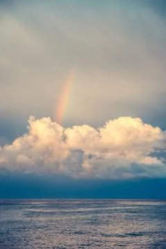 Rainbow over the clouds Stock Photos