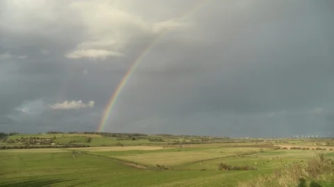 Rainbow over Icklesham Stock Footage 121109506