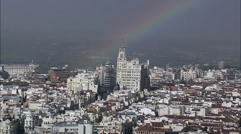 Rainbow Over Madrid Stock-Footage 65384362