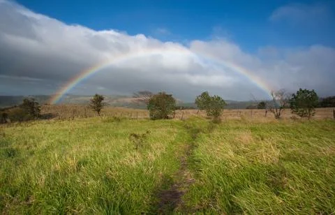 Rainbow Over Meadow Stock Photos