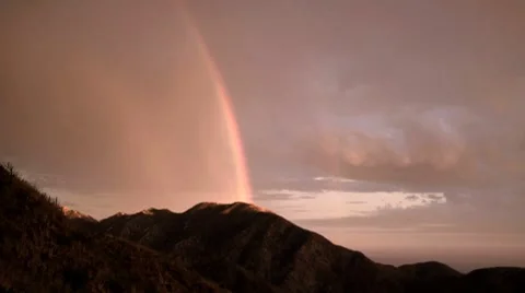 Rainbow Over Mountain Stock Footage 8610055