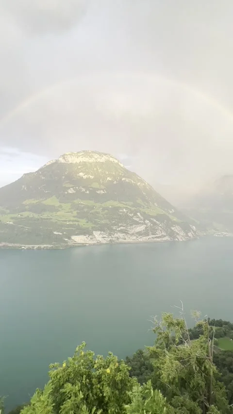 Rainbow over the mountain Stock Footage 255302964