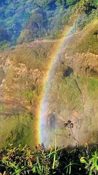 Rainbow over the mountain Foto stock