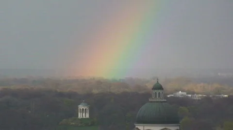 Rainbow over Munich Germany Stock Footage 184742