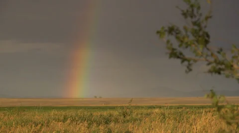 Rainbow over New Mexico Stock Footage 33828289