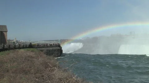 Rainbow over the Niagara Falls Vídeos de archivo 687352