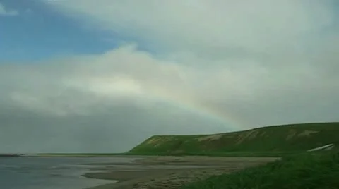 Rainbow over the ocean Stock Footage 9117336
