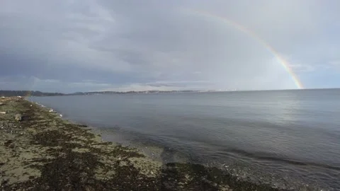 Rainbow over the ocean 스톡 동영상 162430054