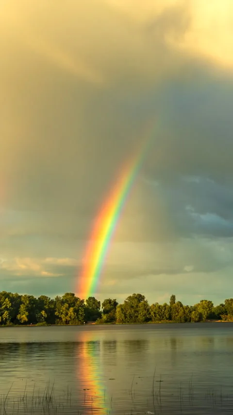 Rainbow over the river Stock Footage 293156510