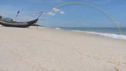 Rainbow Over the Sea Animated Background Loop Stock Footage 325337818