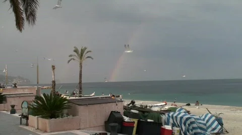 Rainbow over the sea 스톡 동영상 590202