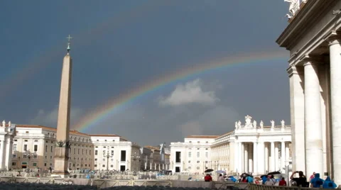 Rainbow over Vatican Stock Footage 40107030