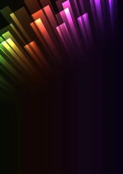 Rainbow overlap stripe rush in dark background Stock Illustration