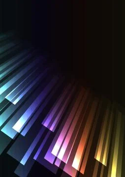 Rainbow overlap stripe rush in dark background Stock Illustration