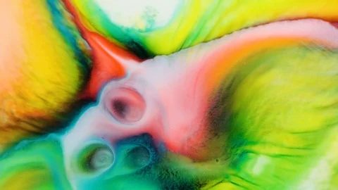 Rainbow paint react in water and create fantastic background. Fluid art. Stock Footage 120695797