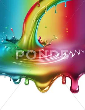 Rainbow paint splash Stock Illustration