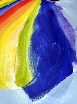 Rainbow paint texture on paper Stock Illustration