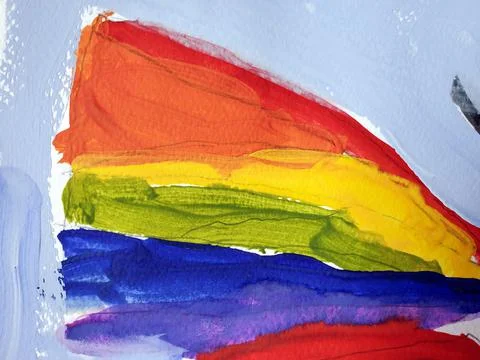 Rainbow paint texture on paper Stock Illustration