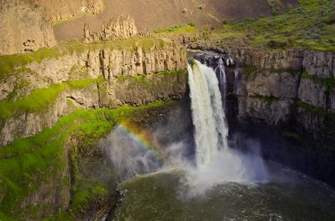 Rainbow at Palouse Falls Stock Photos