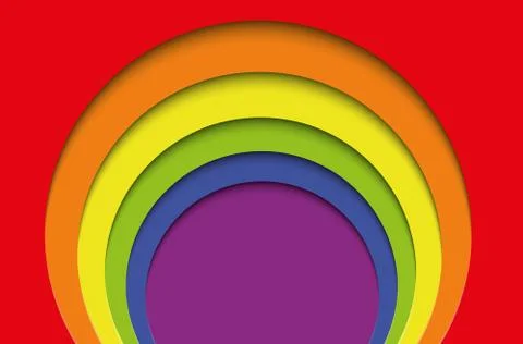Rainbow paper cut Stock Illustration