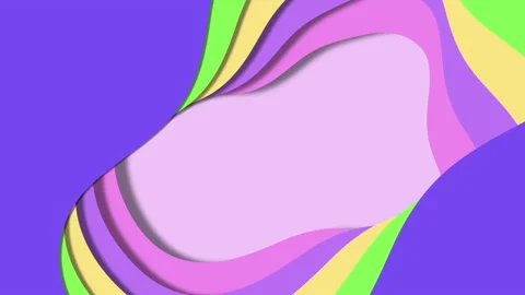 Rainbow paper cut waves pattern on white gradient Stock Footage 237578516