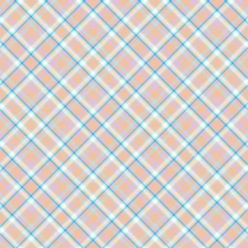 Rainbow Pastel Diagonal Plaid Tartan textured Seamless Pattern Design Stock Illustration