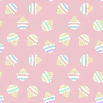 Rainbow Pastel Easter Egg Seamless Pattern Background Stock Illustration