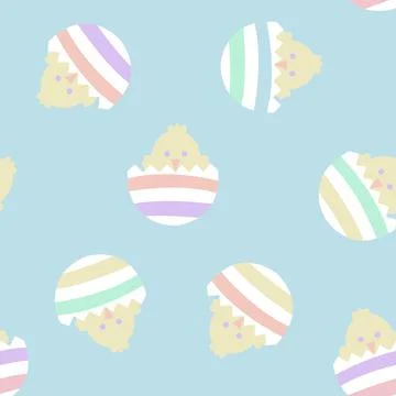 Rainbow Pastel Easter Egg Seamless Pattern Background Stock Illustration