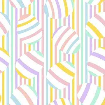 Rainbow Pastel Easter Egg Seamless Pattern Background イラスト素材