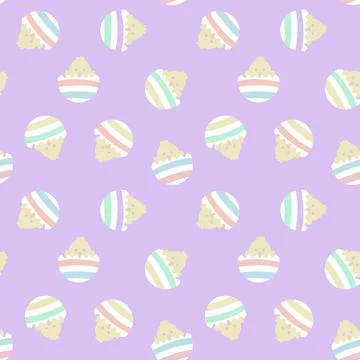 Rainbow Pastel Easter Egg Seamless Pattern Background Stock Illustration